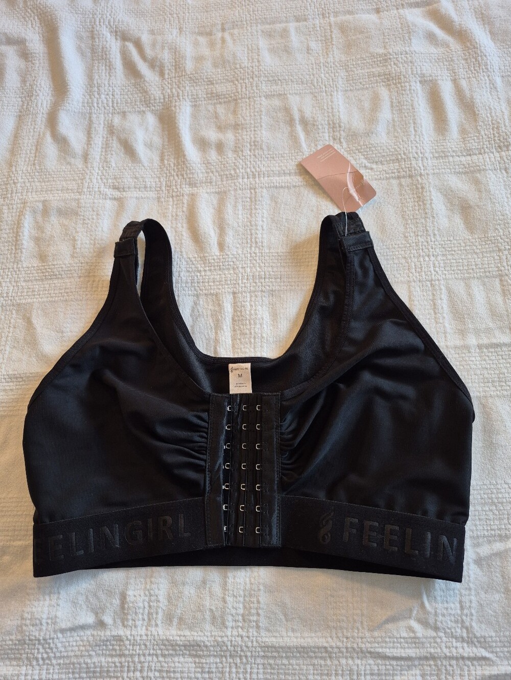 Feelingirl women's black Medium front opening bra NWT